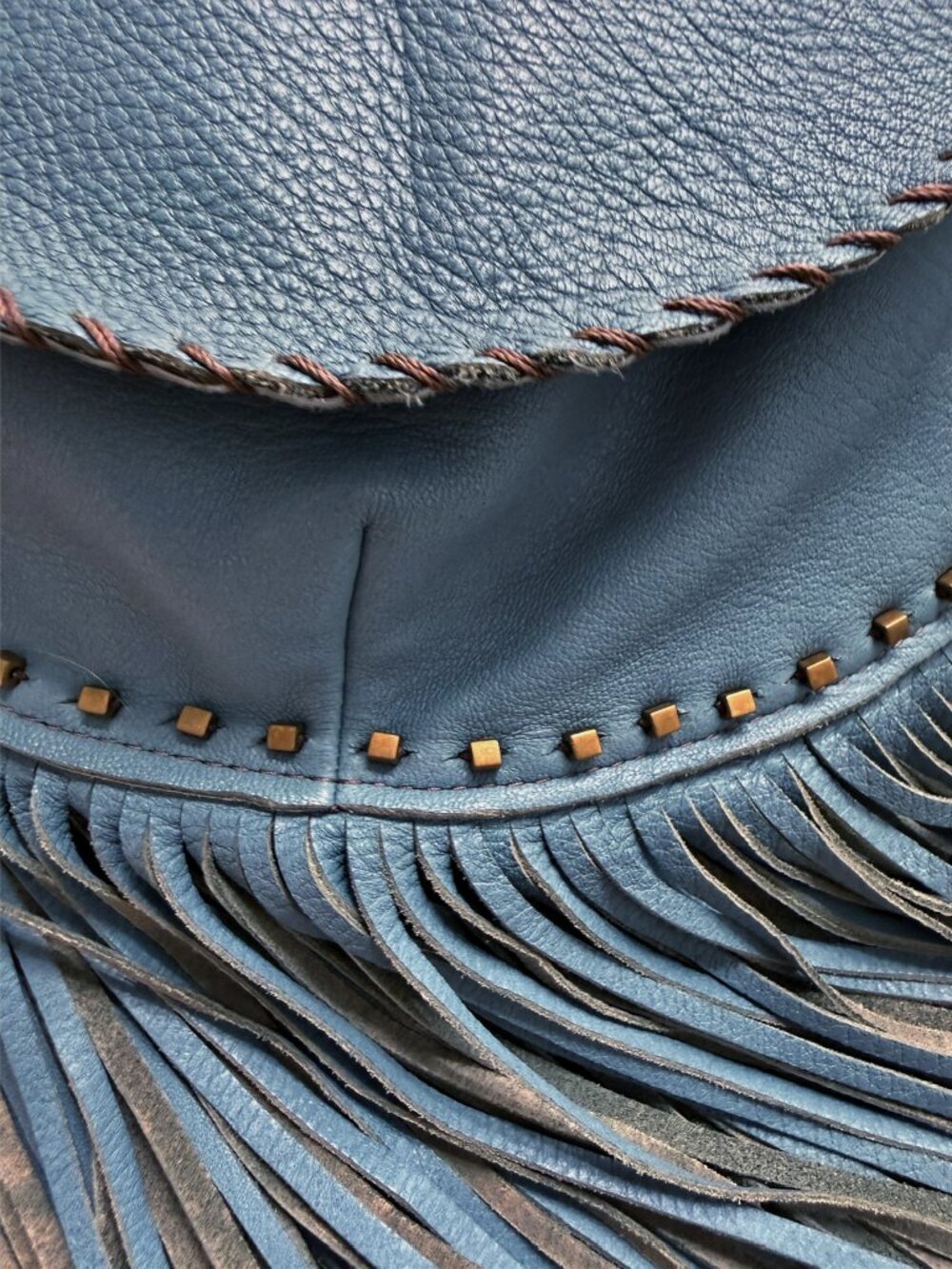T. GREMILLION BLUE Leather fringe bag - Picture 9 of 9